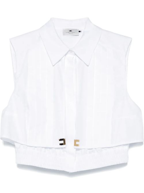 CROPPED SHIRT WITH CAPE ELISABETTA FRANCHI | CA05351E2100 bianco